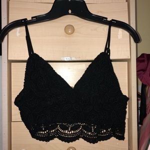 Black crochet top